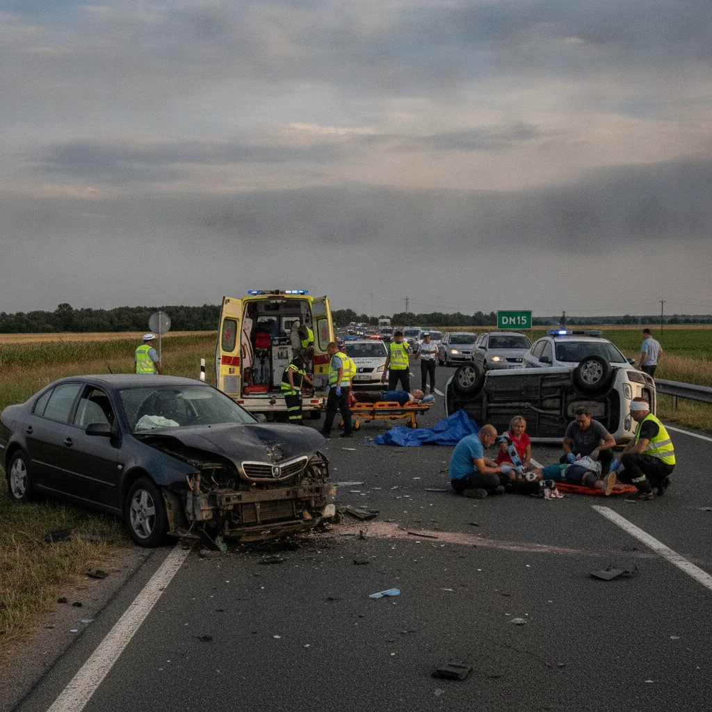 Accident grav pe DN15 la Gornești: 2 morți și 4 răniți, inclusiv un minor