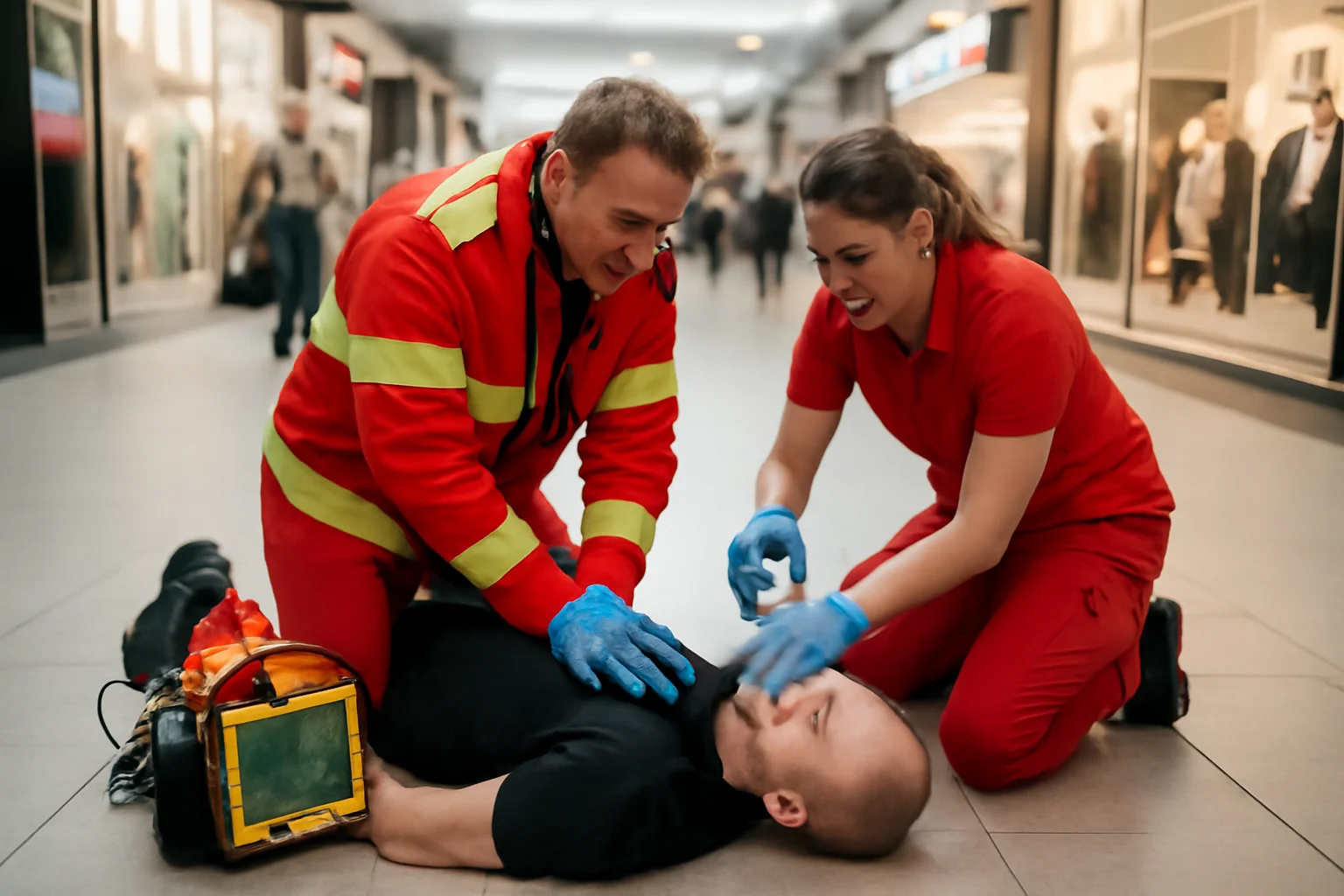 bărbat prăbușit brusc, readus la viață prin manevre de resuscitare