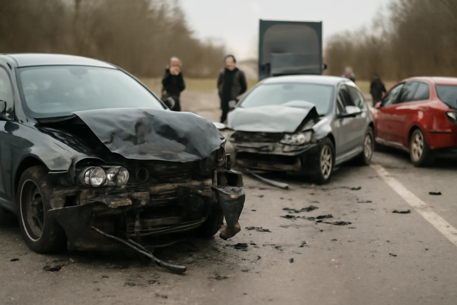 cinci răniți în coliziunea a trei mașini