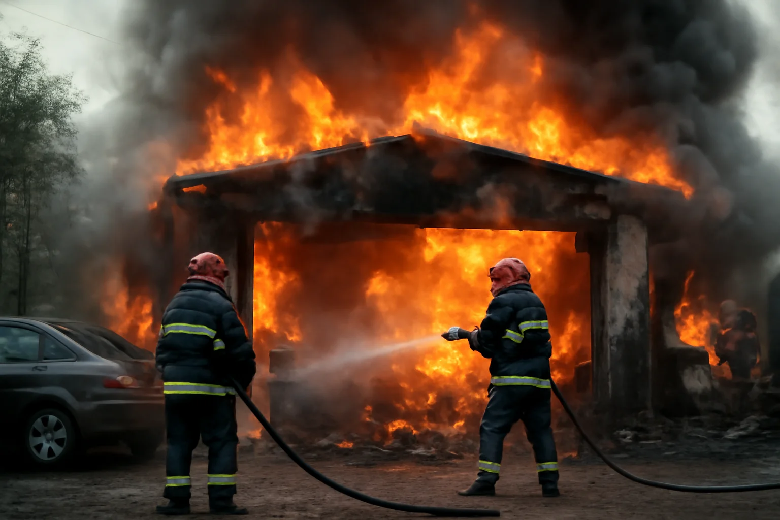 Incendiu devastator afectează service-ul auto din Iași