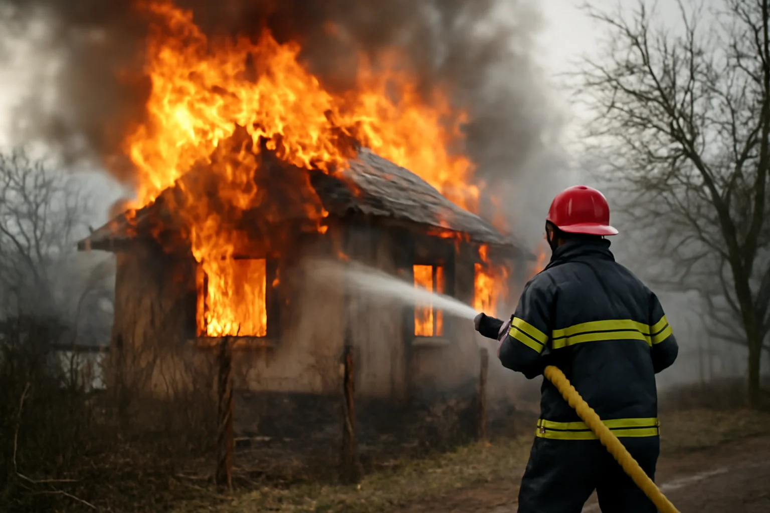 Incendiu devastator în Iași: o casă a fost distrusă de flăcări