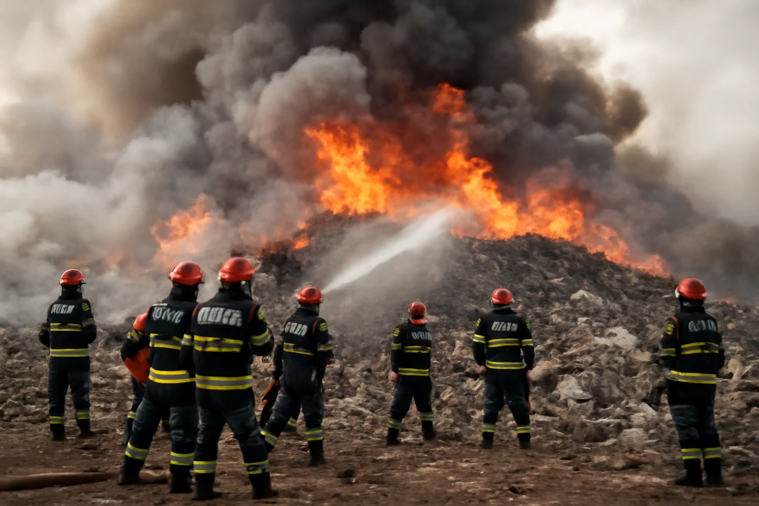 Incendiu la depozitul de deșeuri Țuțora, zeci de pompieri intervin