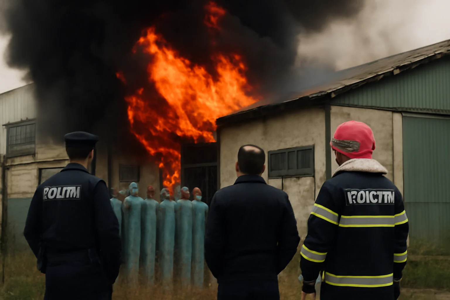 Incendiu la o clădire cu 16 butelii de acetilenă, risc major de explozie
