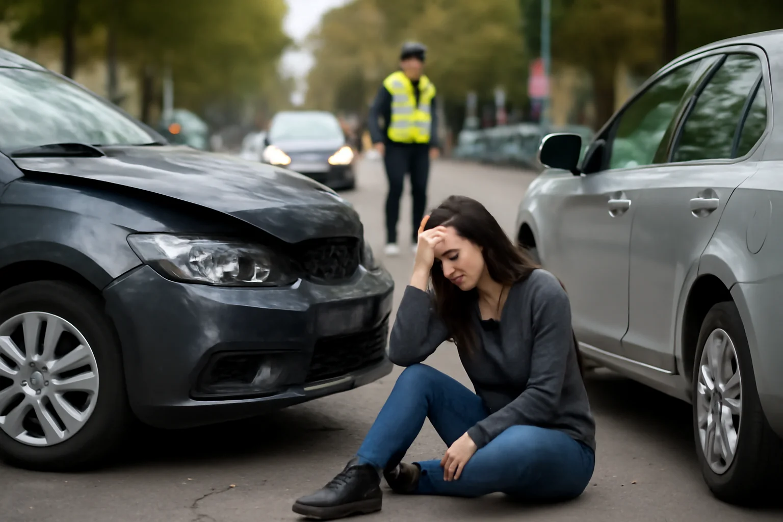 o femeie ajunge rănită în urma impactului