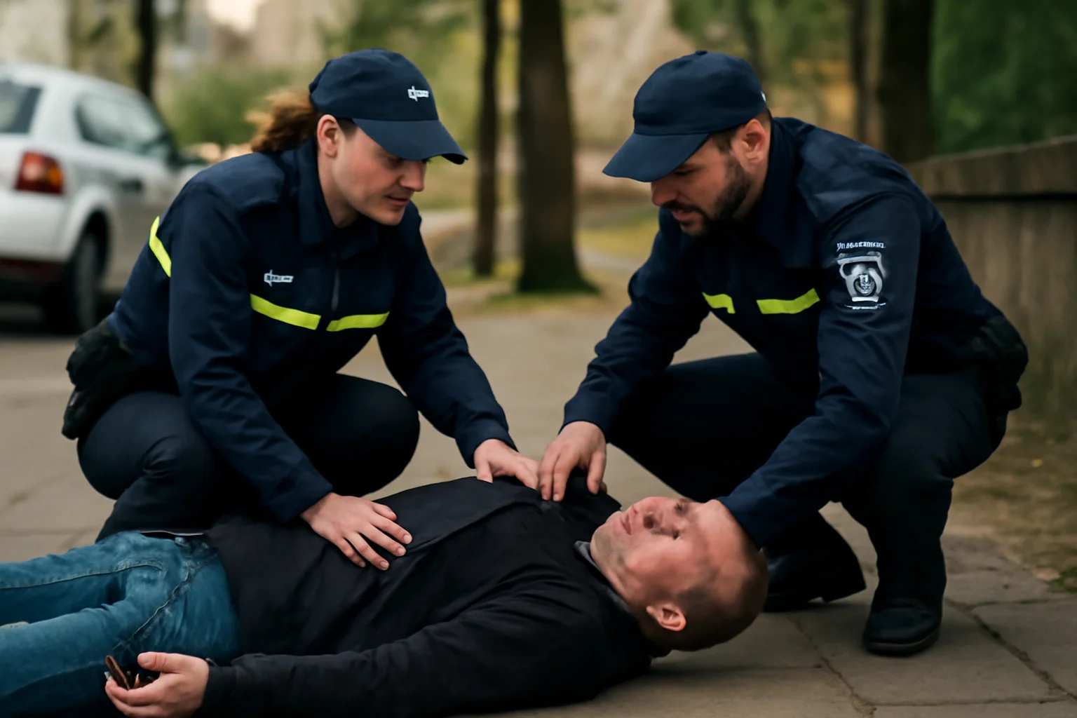 Polițiștii locali au intervenit pentru a ajuta un bărbat găsit inconștient pe stradă