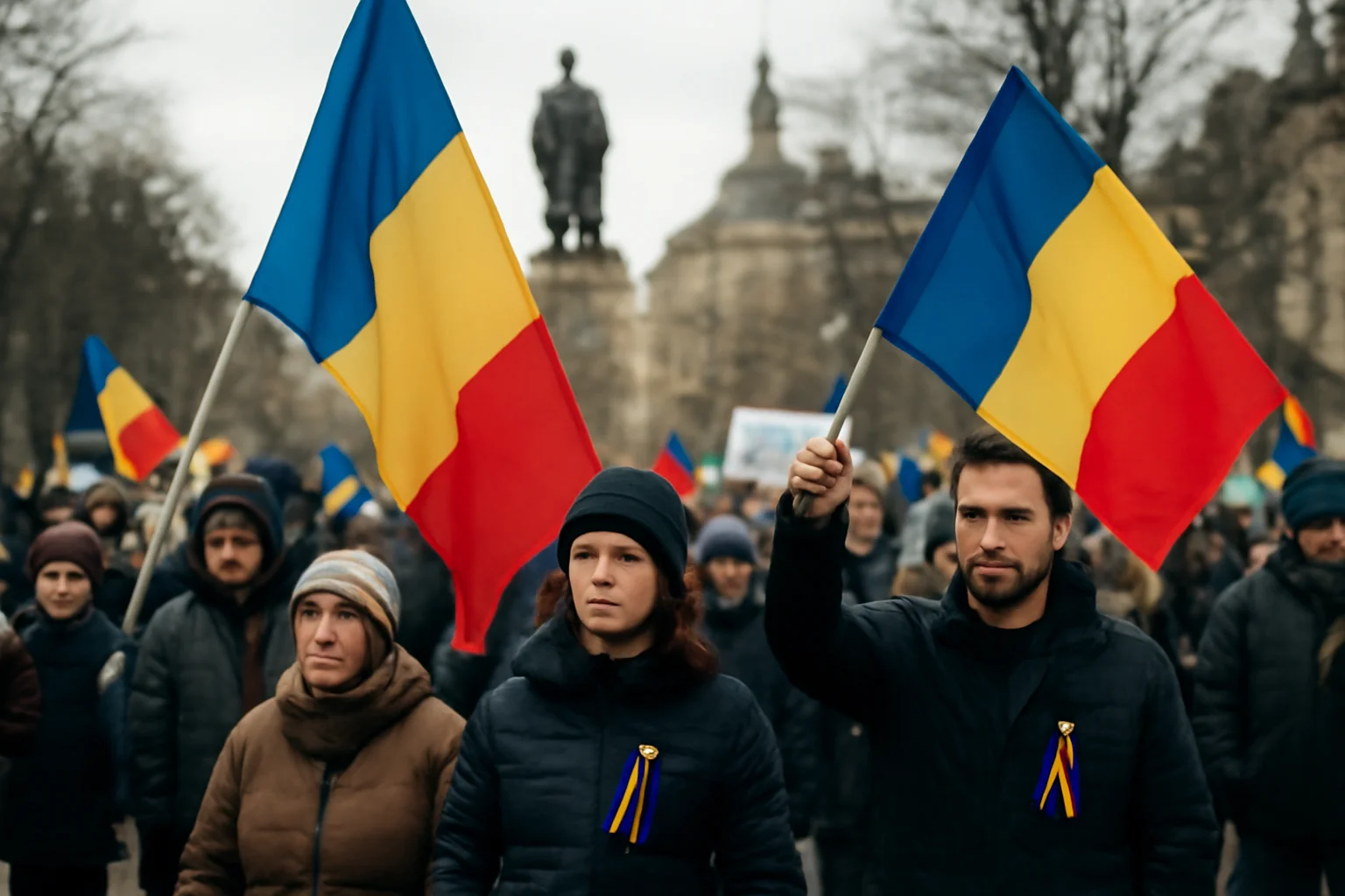 Protest în Piața Unirii din Iași la manifestările de Ziua Unirii Principatelor