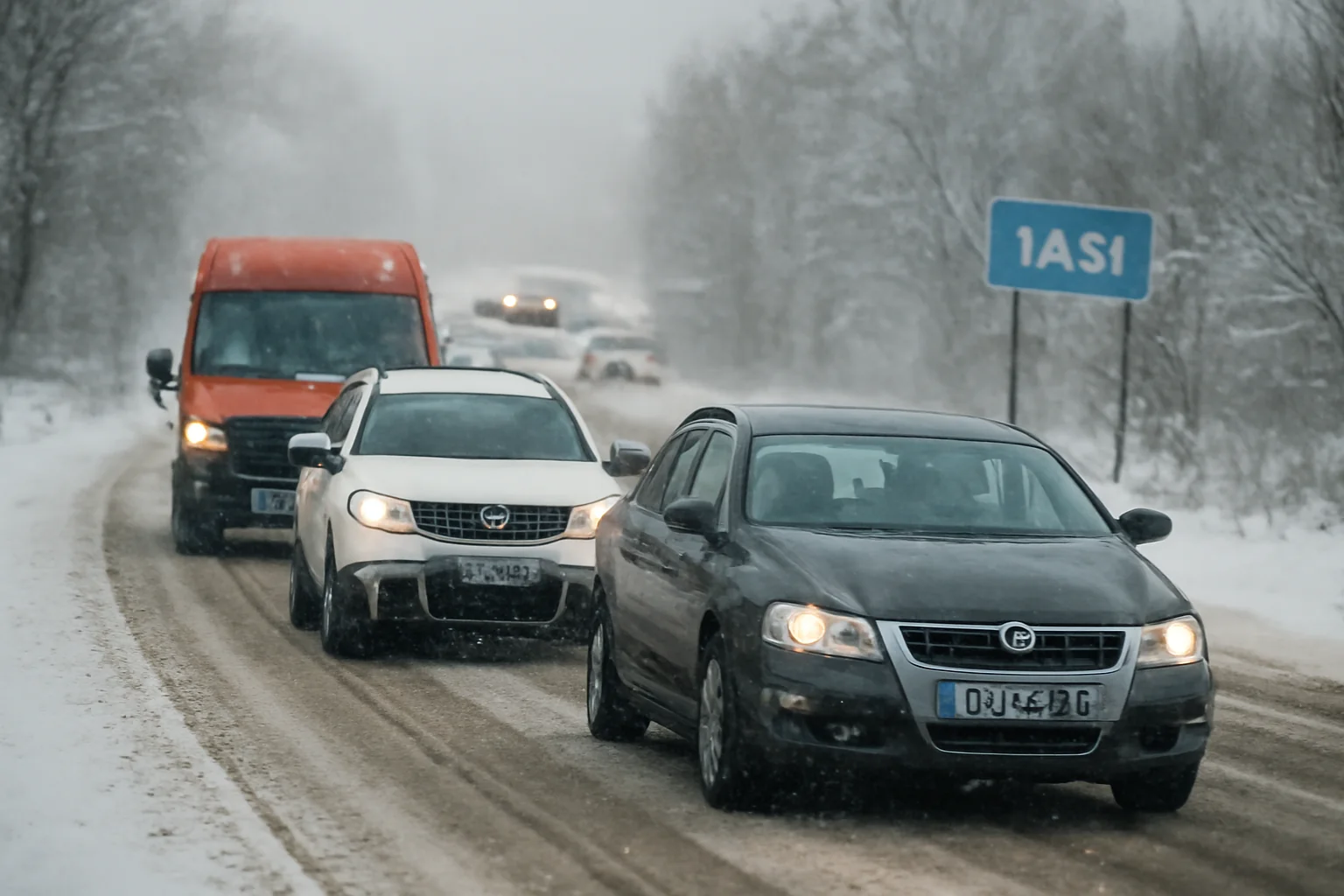 Trafic rutier în condiții de iarnă în Iași la început de săptămână